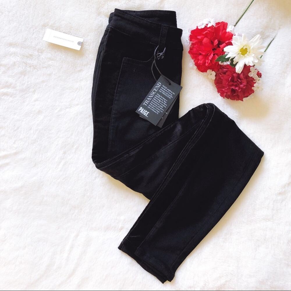 PAIGE x Anthropologie Black High-Rise Hexton Skinny Jeans